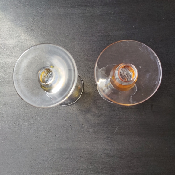 2 art glass candle 🕯️ stick holders | orange 🧡 and yellow 💛 - Picture 2 of 13